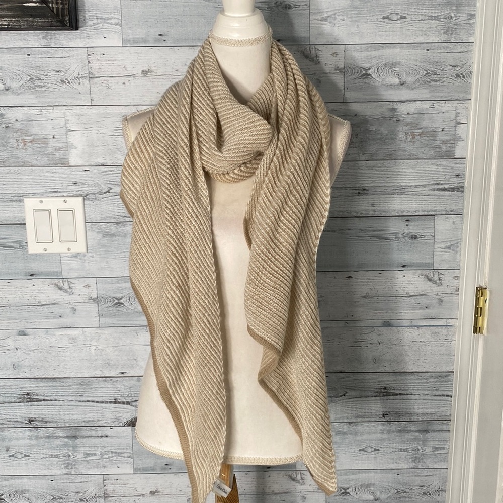 CALVIN KLEIN TAN STRIPED SCARF